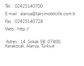 Taksim International Hotel Obakoy iletiim bilgileri